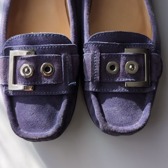 Stuart Weitzman genuine sided blue loafers moccasins size 7 - Picture 2 of 8